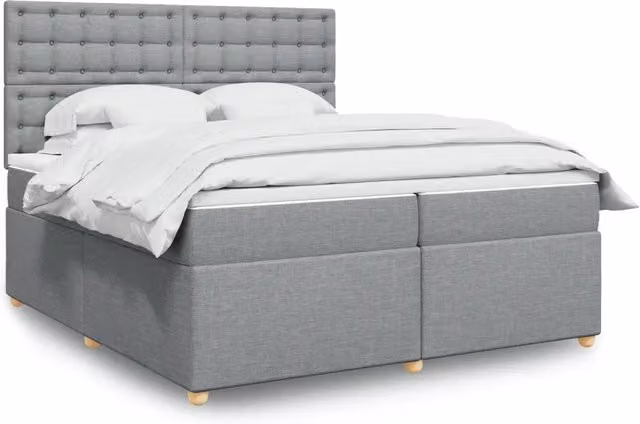 Letto Ibrido Moderno vidaXL con Materasso Grigio e Bianco L/P: 200 x 200 cm