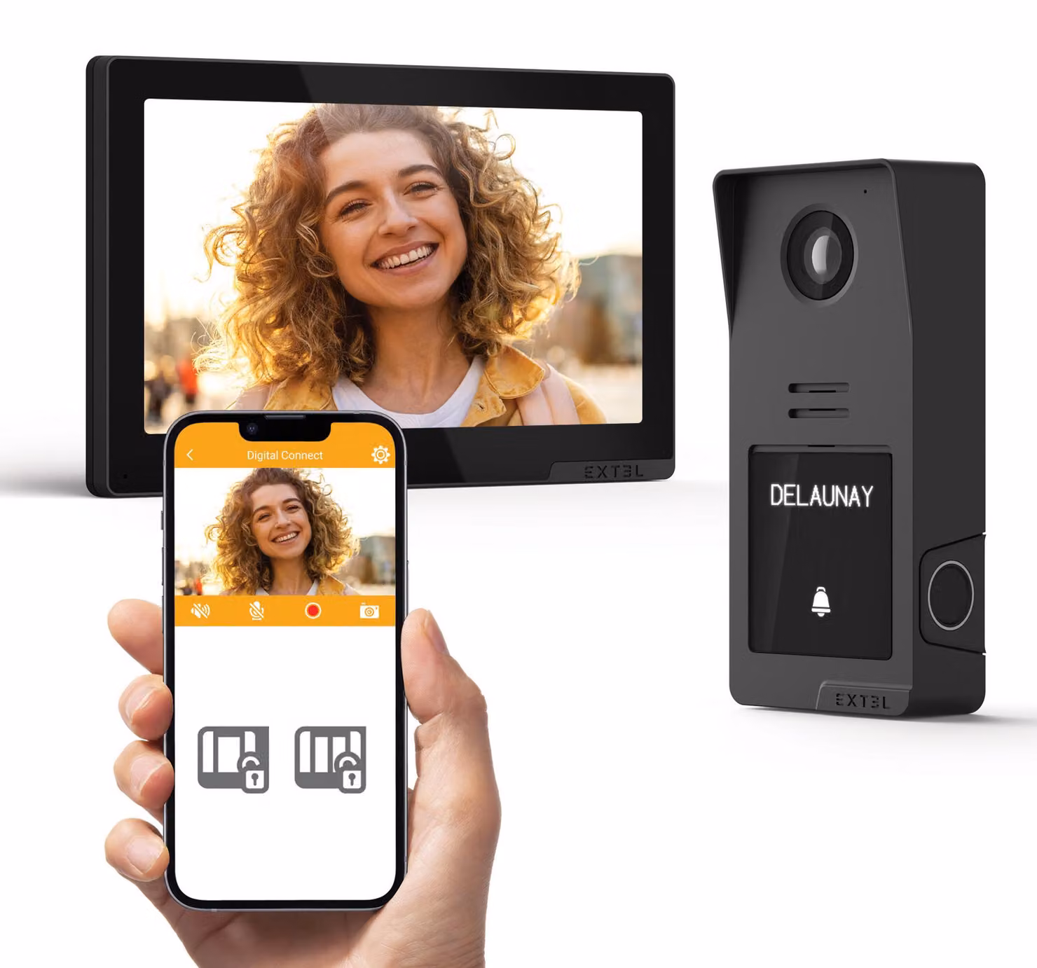 Citofono Extel Dgital Connect Touchscreen da 7 pollici, tecnologia a 2 fili