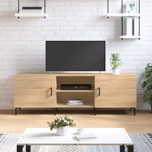 Mobile Porta TV-Credenza per TV Rovere Sonoma 150x30x50 cm in Legno Multistrato
