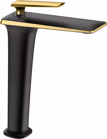 Mexen Purus rubinetto lavabo alto, nero/oro - 745810-75
