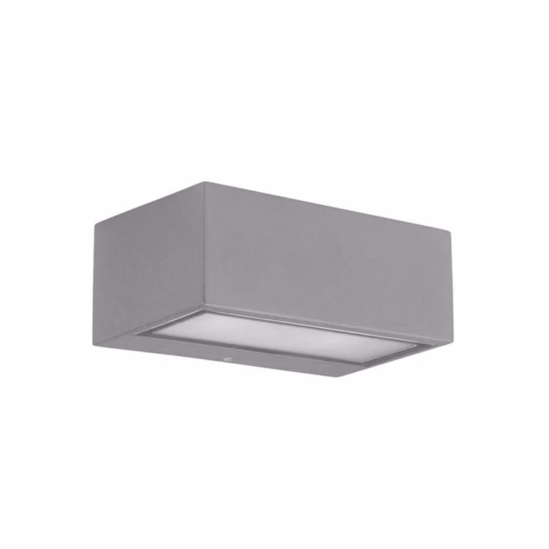 Applique Nemesis E27, alluminio e vetro, grigio