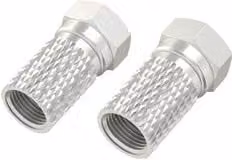 Set di 2 connettori antenna Sat Plug Hama in metallo color argento