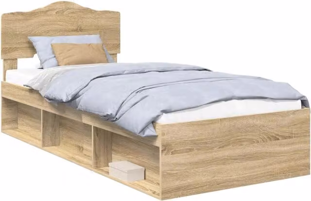 Letto singolo | Letto per adulti | Struttura del letto Sonoma 90 x 190 cm Pino massello