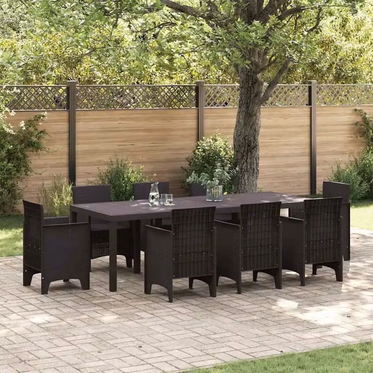 vidaXL Tavolo da giardino rettangolare in polyrattan marrone L: 250 cm, P: 100 cm, H: 73 cm