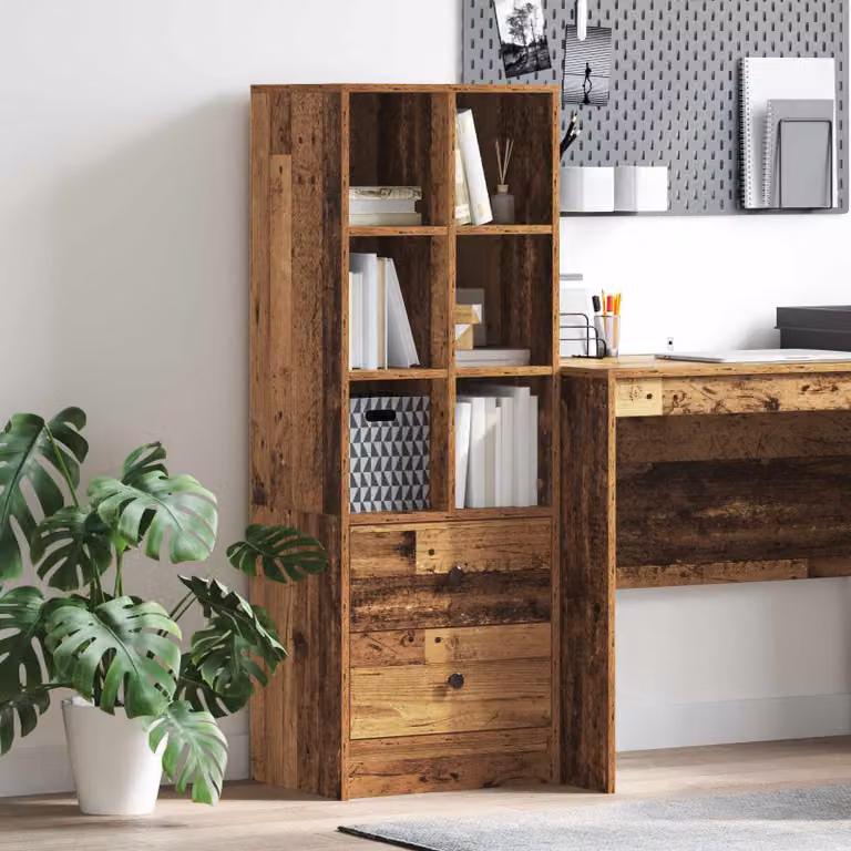 Credenza con cassetto vidaXL in legno vecchio marrone L: 45,5 cm, P: 34 cm, H: 127 cm
