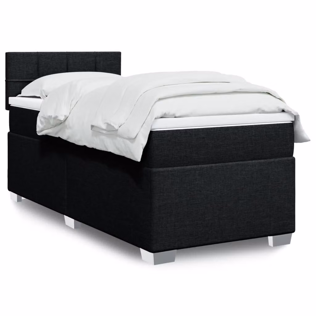 Maison Exclusive - Letto boxspring con materasso nero 80x200 cm Tessuto
