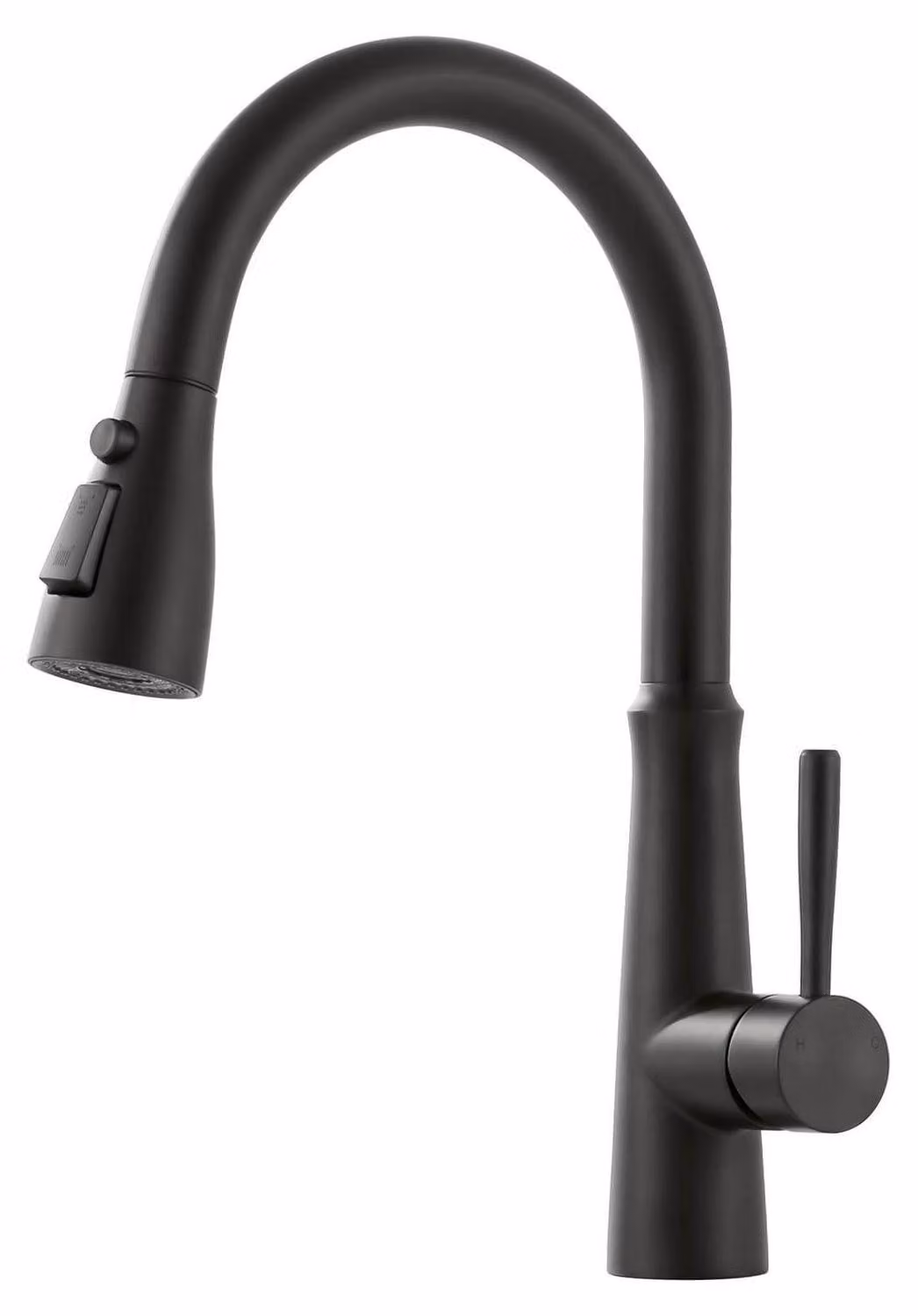 Miscelatore da cucina estraibile, girevole a 360°, colore nero, acciaio inossidabile