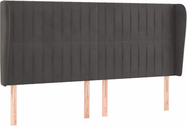 Testiera | Testata ad Orecchio GrigioScuro 163x23x118/128cm in Velluto
