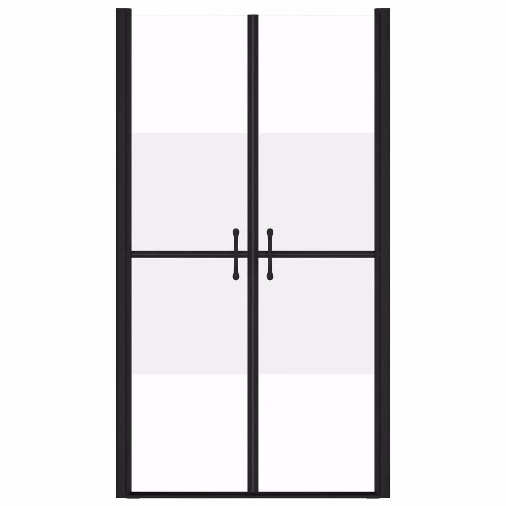 Porta doccia rettangolare in vetro semi-smerigliato con profili neri, larghezza regolabile L: 98-101 cm, H: 190 cm – 2