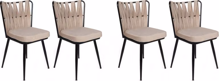 Skye Decor, Kuşaklı-221 V4, Set di sedie (4 pezzi), Crema, 100% METALLO, 43 x 43 x 82 cm