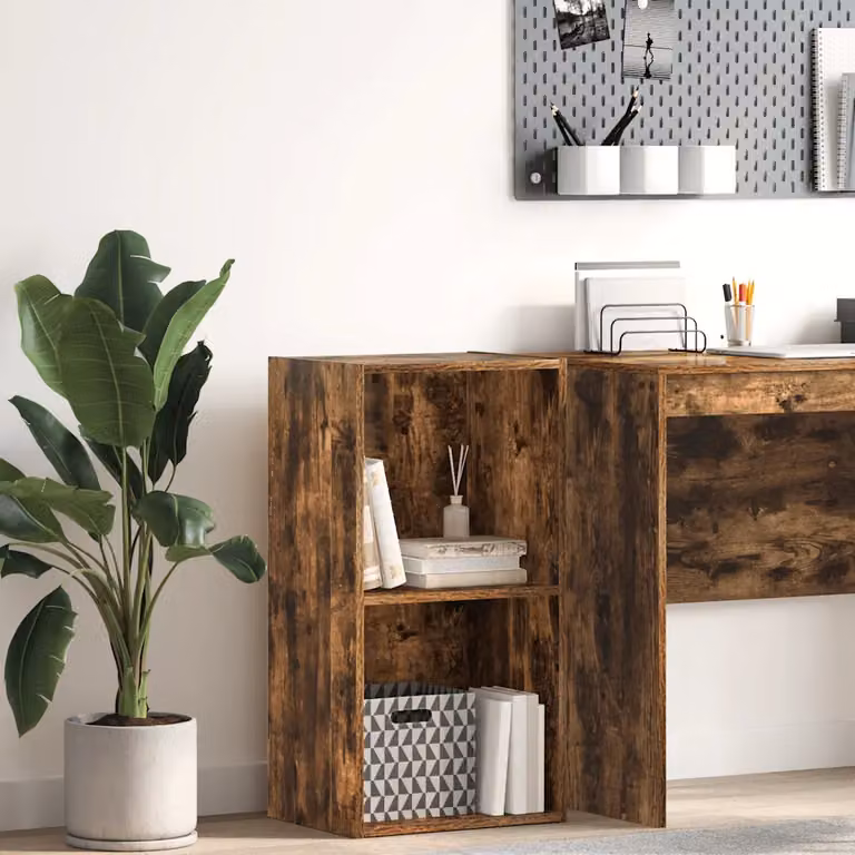 Libreria moderna vidaXL in legno marrone con pannello posteriore, L 40 cm x P 30 cm x H 77 cm