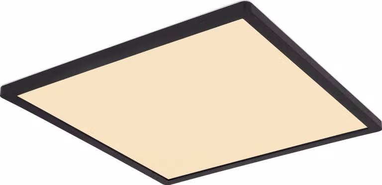 Lampada da soffitto Globo Lighting, corpo in plastica nera, plastica satinata, plastica opale, bianco, con controllo a più livelli tramite interruttore a parete, illuminazione di sfondo, funzione di memoria, grado di protezione IP44, 3 livelli di luminosi
