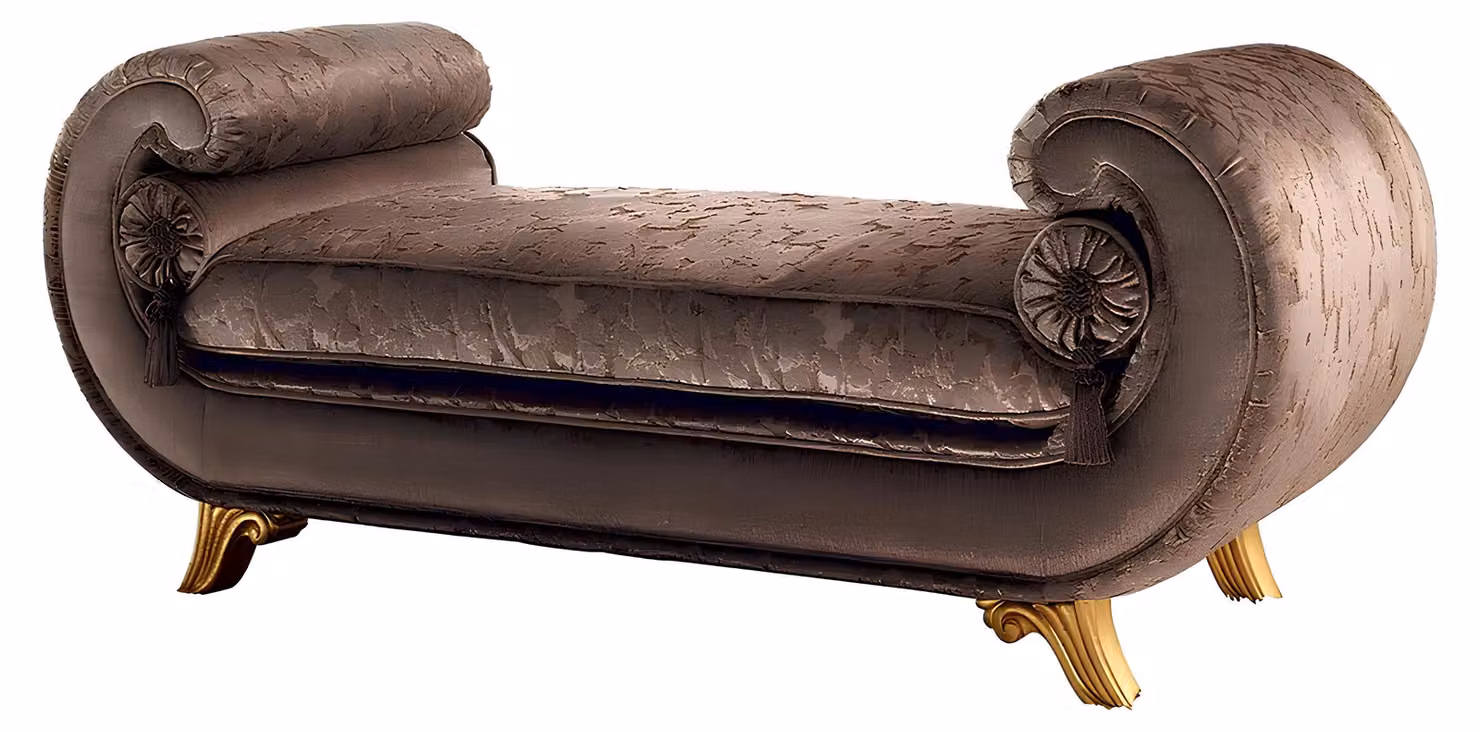 Wohnzimmer Lounge Möbel Klassische Design Sofa Braun Textil Chaiselongue