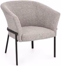 Poltrona Puka moderna in tessuto grigio per soggiorno