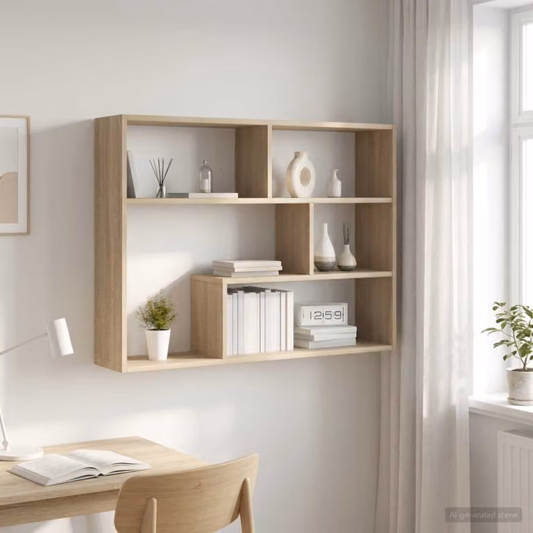 Scaffale da parete moderno vidaXL in Rovere Sonoma, L 95 x P 20 x H 69,5 cm