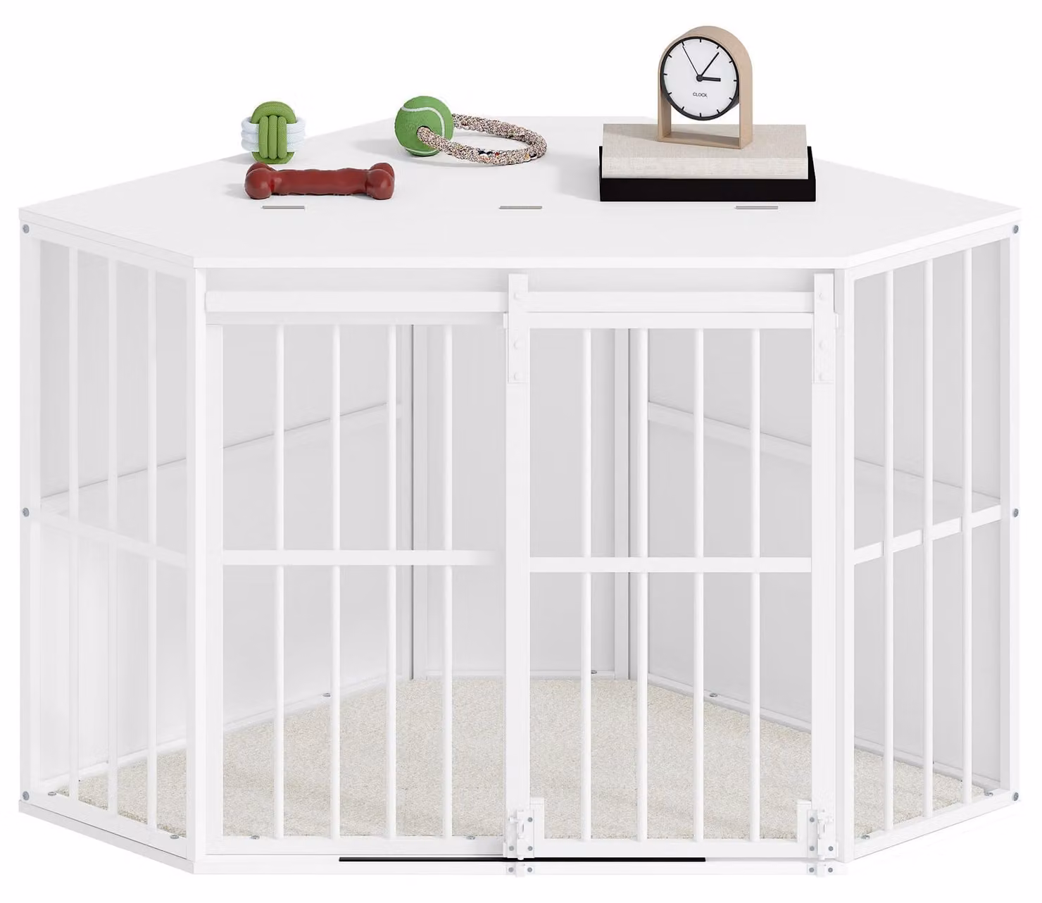 Cuccia per cani - Letto per cani - Rifugio per cani - Letto per animali domestici - Cesto per animali - Con materiale isolante - Porta scorrevole - Bianco