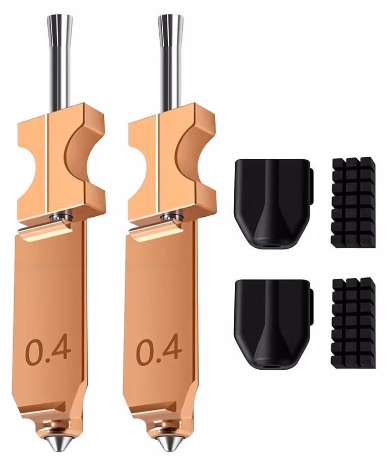 Ugelli da 0,4 mm - Set di ugelli - Calzini in silicone - Spazzole per ugelli - Accessori per stampanti 3D - Perfetta compatibilità con Flashforge AD5X - Ugelli per stampanti 3D