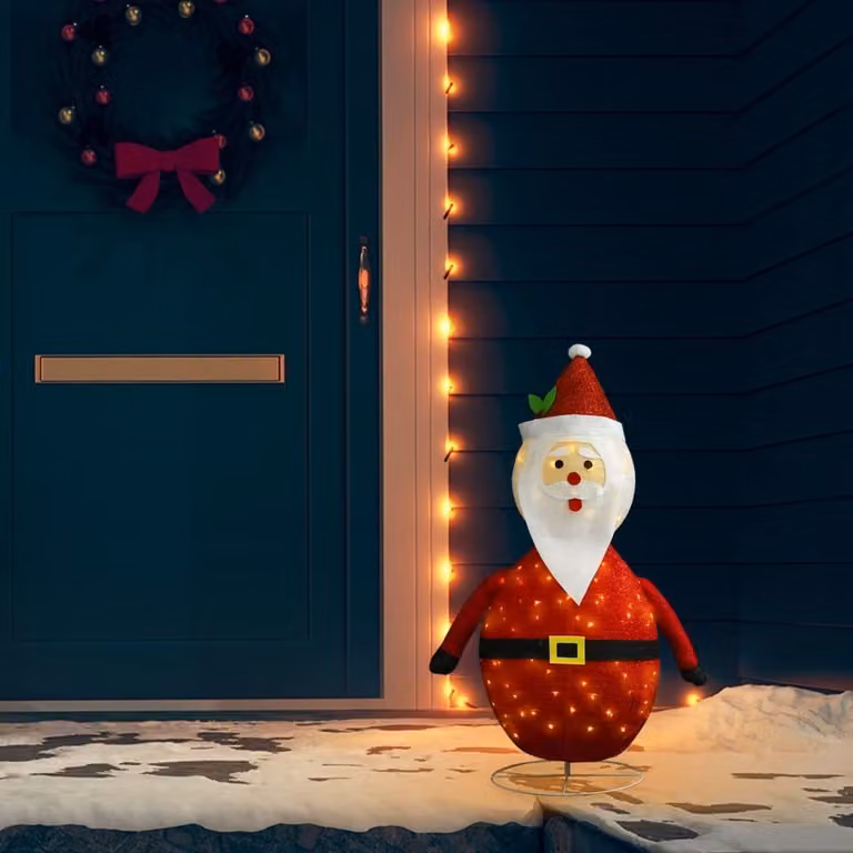 The Living Store Decorazione natalizia Babbo Natale LED in tessuto 90 cm