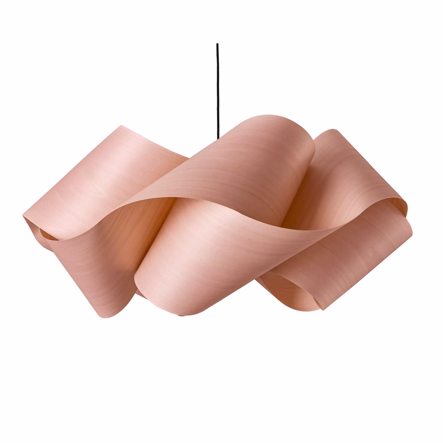 LZF LAMPS Lampada a sospensione Swirl, dimmerabile, Violetto / Fucsia / Rosa, Soggiorno / Sala da pranzo, Legno, Design, Lampada a sospensione