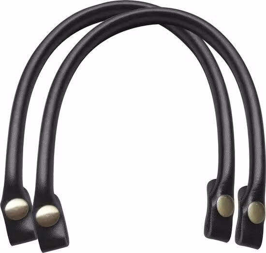 Pulitore per borse - 2 cinturini in pelle - - bottone a pressione regolabile - 40 cm - nero