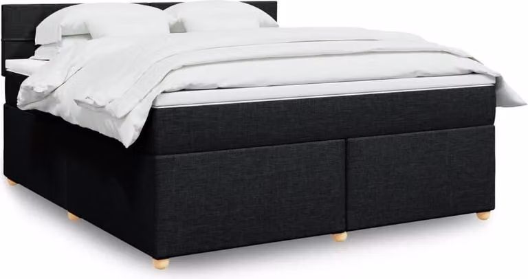 Maison Exclusive - Giroletto a Molle con Materasso Nero 180x200 cm in Tessuto