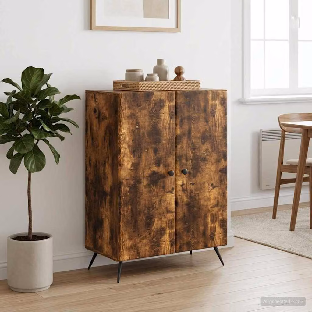 Credenza moderna vidaXL in legno ingegnerizzato color marrone, L 66 cm x P 34,5 cm x H 90 cm