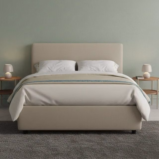 Letto contenitore con base a sollevamento Talamo Italia, Grigio Tortora, con materasso incluso, L/P/H: 120 x 200 x 35 cm