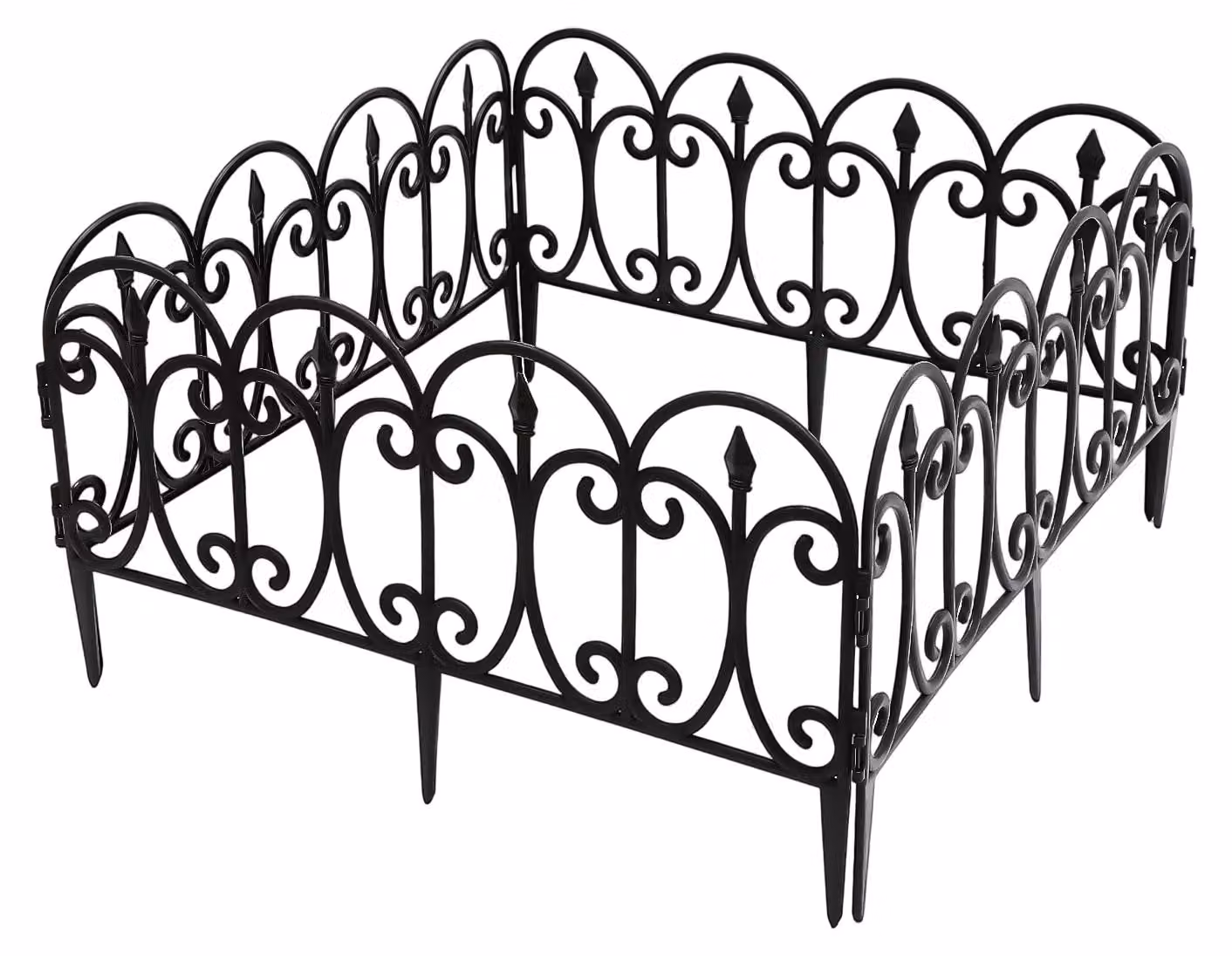 Recinzione per giardino, design resistente, installazione semplice, colore nero, colore nero