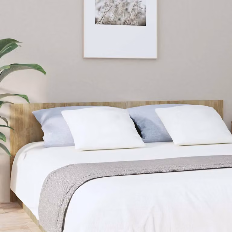 Testiera Letto vidaXL in Legno Rovere Sonoma, Colore Marrone, L: 200 cm, H: 80 cm, P: 1,5 cm