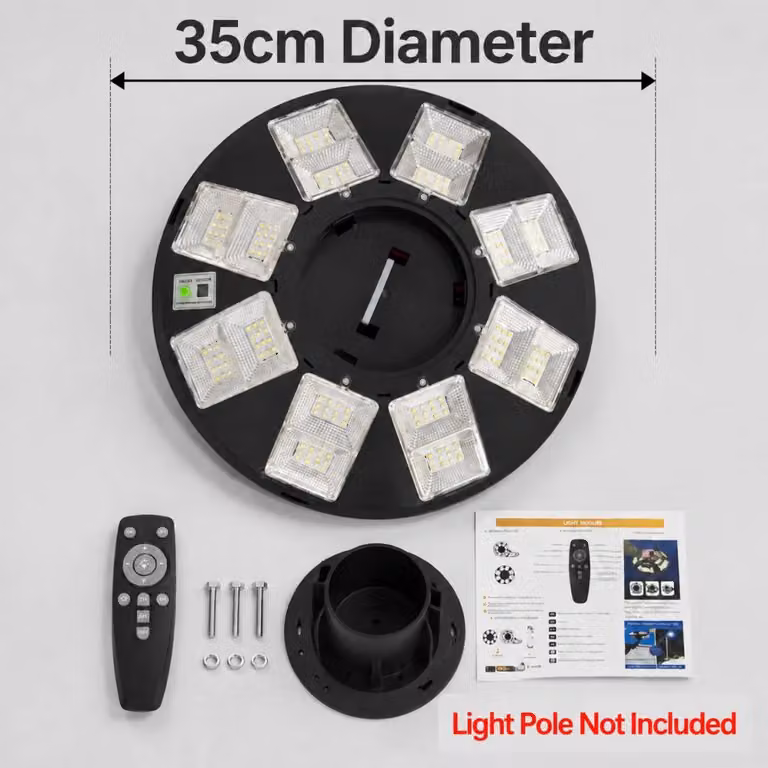 Lampada da esterno a energia solare, a forma di UFO - Lampada da giardino - 35 cm - Sensore di movimento - Telecomando - Accensione/spegnimento automatico - Grado di protezione IP65 - LED