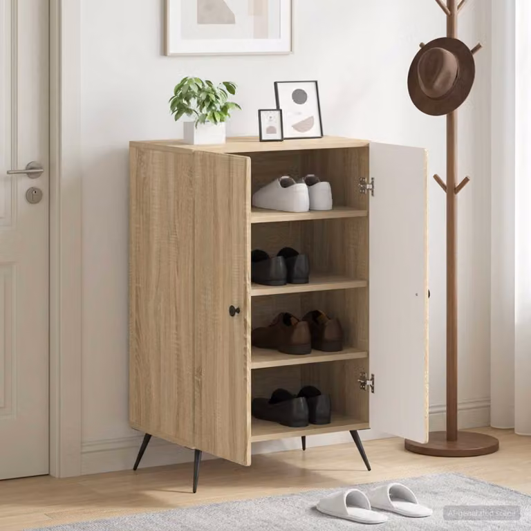 Mobile porta scarpe vidaXL BREDA in Rovere Sonoma L: 59,5 cm, P: 39,5 cm, H: 90 cm