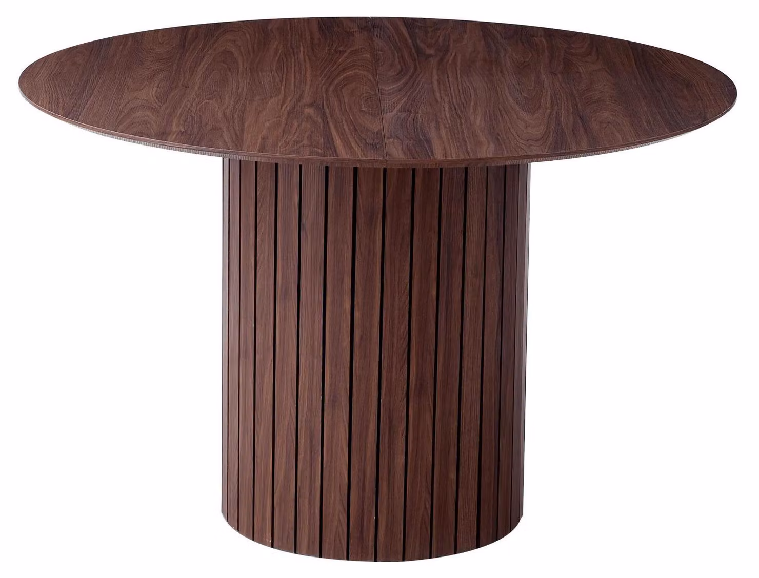 Tavolo da pranzo rotondo - Tavolo da cucina - Diametro 110 cm - Per 4-6 persone - Piano in plastica, struttura in legno - Design scandinavo e minimalista - Marrone scuro