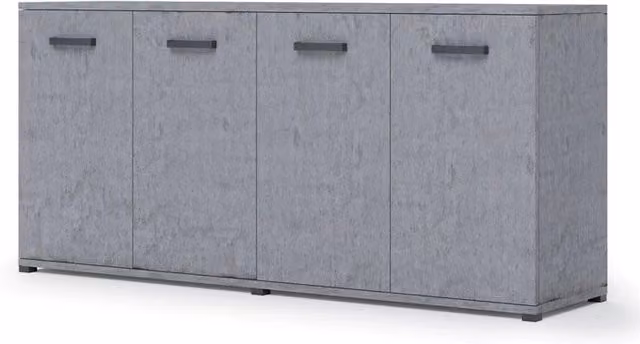 Mobile multiuso da soggiorno grigio cemento in legno nobilitato 180x80x45 cm