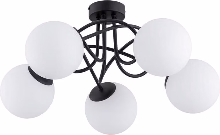 Lampada da soffitto BANKO bianco e nero 5xE14x10W in metallo, dimensioni: 26x51x51 cm, IP20, Alfa