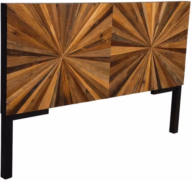 Testiera in legno di recupero marrone 160x7x100h cm
