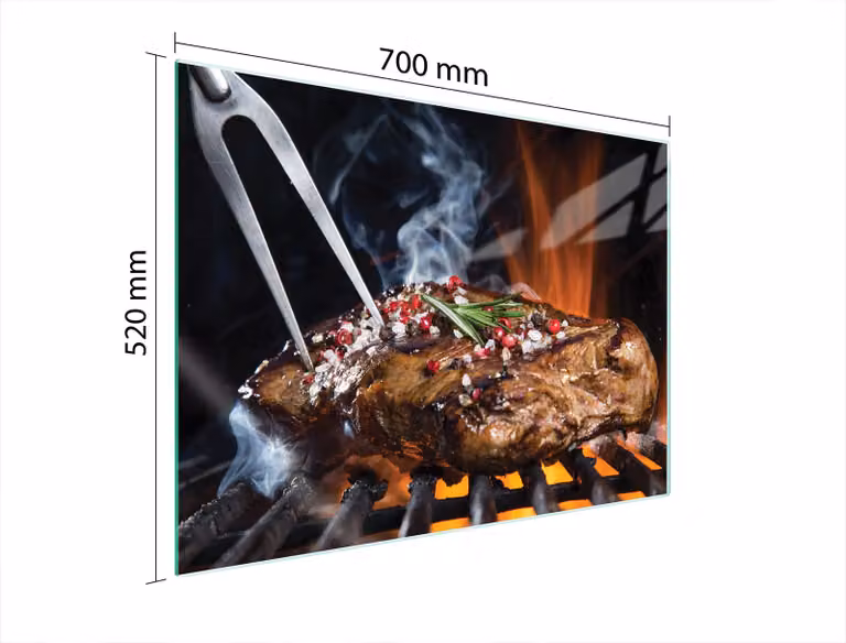 Piastra Di Protezione In Vetro Per Forno 70X52 Griglia