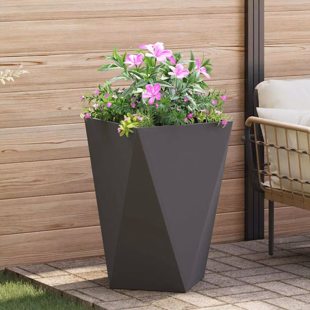 Fioriera vidaXL in acciaio nero L: 50 cm, P: 50 cm, H: 75 cm
