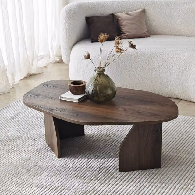 DMORA Tavolino da Salotto Moderno Ovale in Legno Marrone L/P/H: 100 x 60 x 35 cm