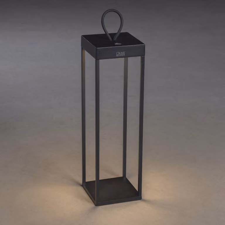 Konstsmide Lampada LED da terrazza Ravello, altezza 50cm dimmerabile, Nero, Alluminio, Moderno