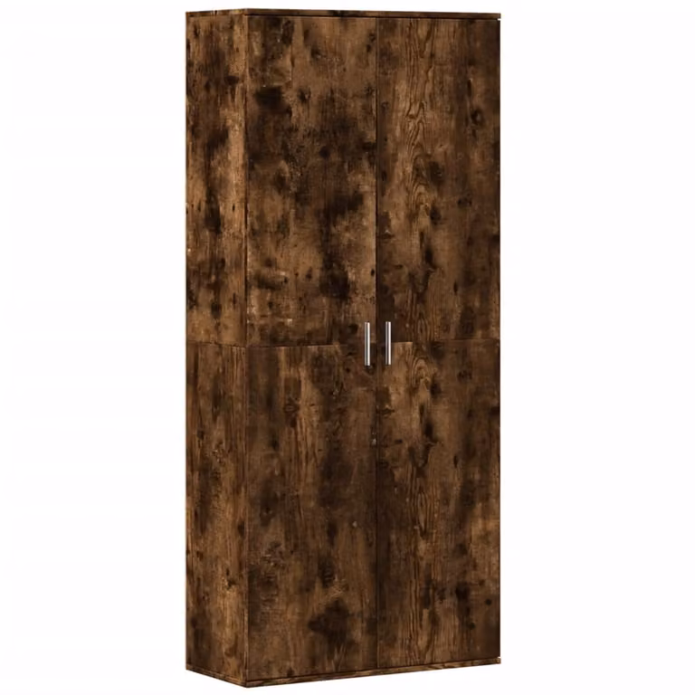Credenza Rovere Fumo 80x35x180 cm in Legno Multistrato
