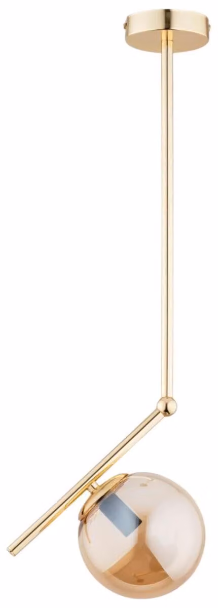 Lampada a sospensione LIBERTY oro-ambra 1xE14x10W in metallo, dimensioni: 68x15x24 cm, IP20, Alfa
