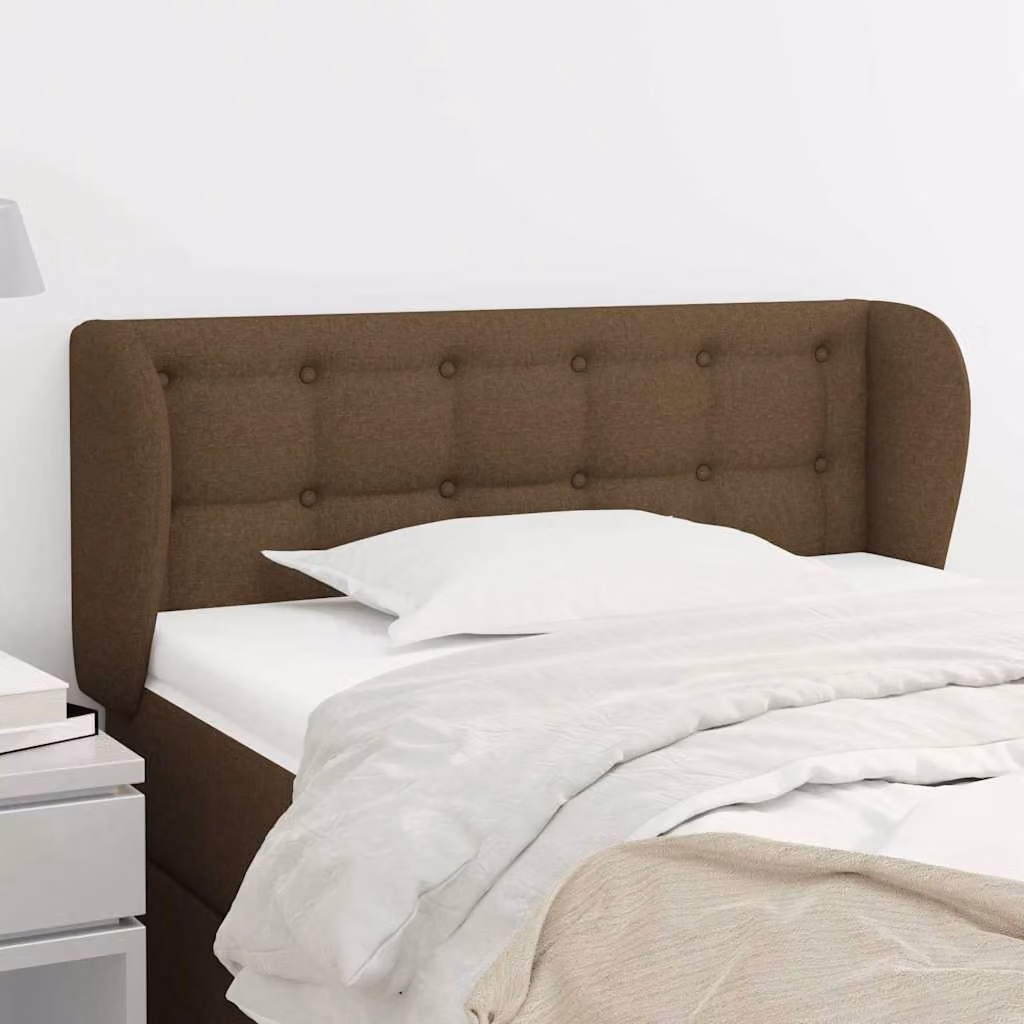 Testiera ad orecchio vidaXL in tessuto marrone scuro L: 103 cm, P: 23 cm, H: 78-88 cm