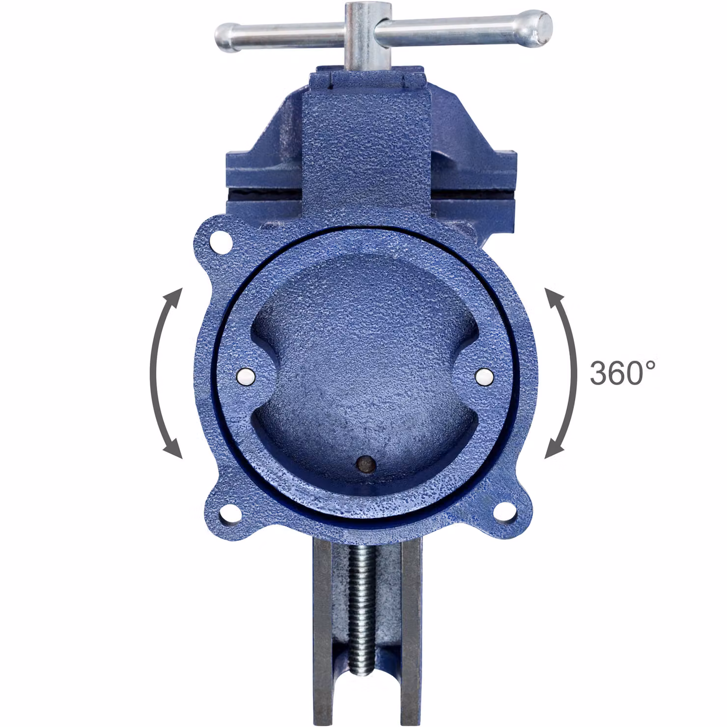 Morsa a vite con incudine TecTake GmbH in ghisa blu, girevole a 360 gradi, apertura 165 mm
