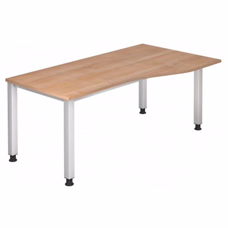 HAMMERBACHER QS18 höhenverstellbarer Schreibtisch nussbaum Trapezform