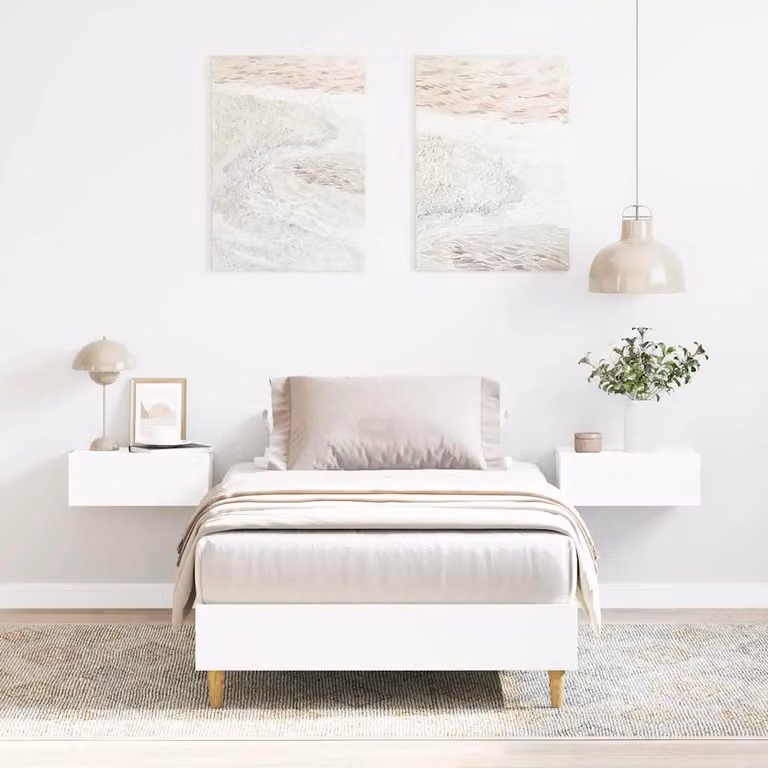 vidaXL Giroletto senza Materasso Bianco in Legno e MDF L: 78 cm, P: 25 cm, H: 193 cm