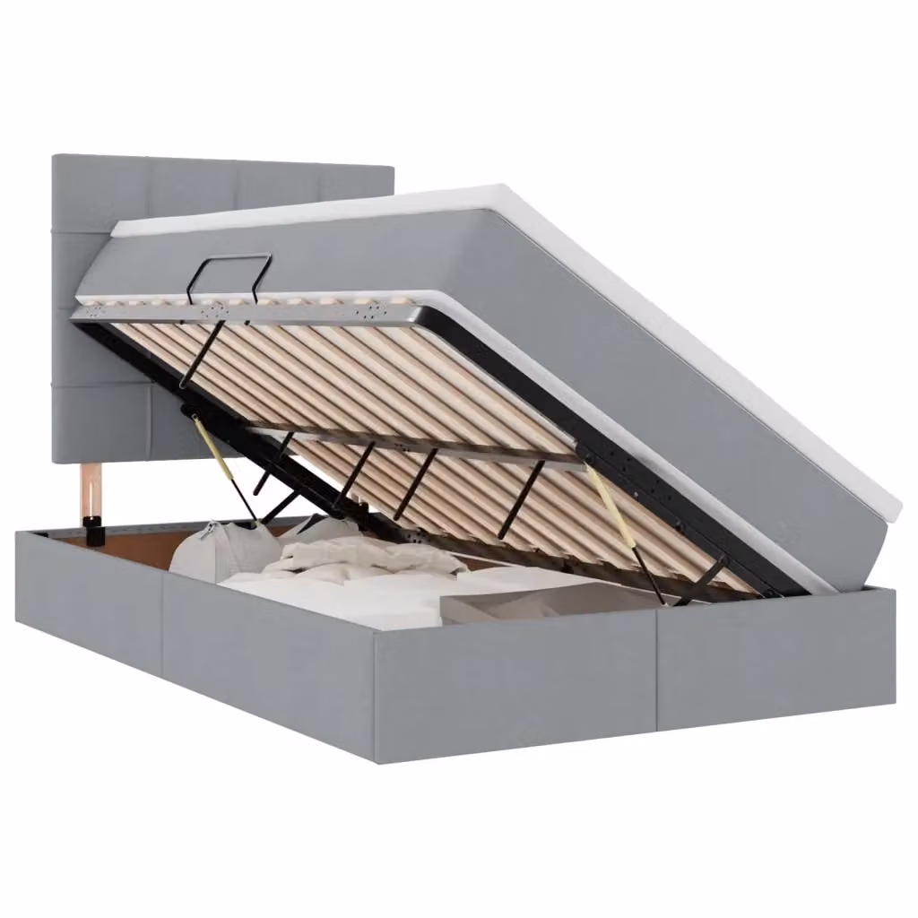 Letto con contenitore e materasso vidaXL Grigio, L 120 x P 200 cm – 2