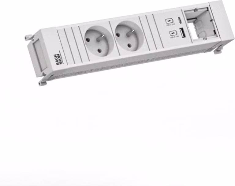 Bachmann Telaio Di Alimentazione 2Xute 1Xcm 1Xusb A/C 22W 0,2M Gst18