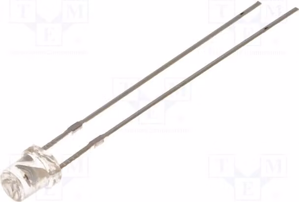 2 LED rossi OSR5PA33C1A, diodi LED a foro passante, 3 mm, angolo di emissione 120°, forma concava, intensità luminosa: 330÷500 mcd