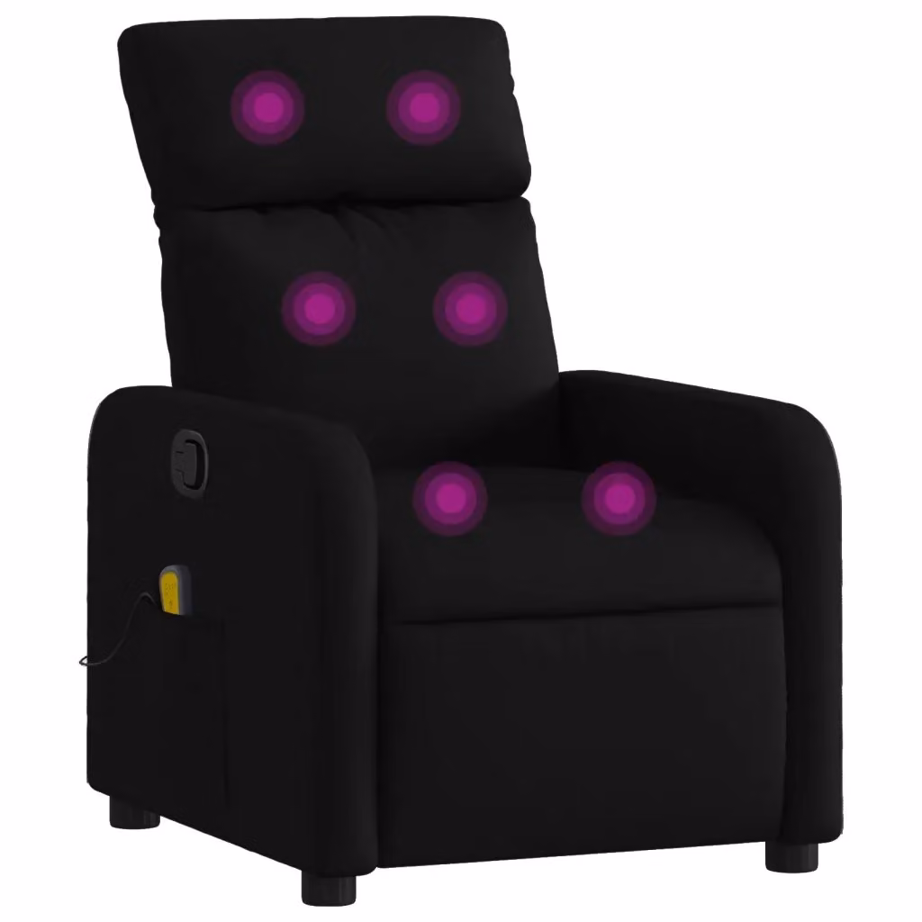 Poltrona reclinabile relax vidaXL in tessuto nero con braccioli e leva manuale – 2