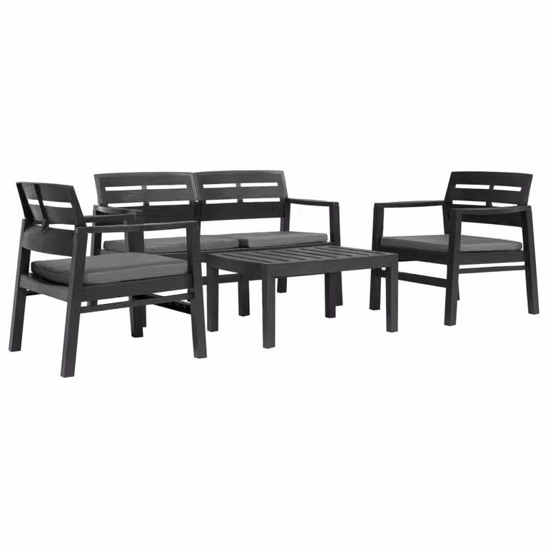 Maison Exclusive - Set da giardino in plastica antracite, 4 pezzi